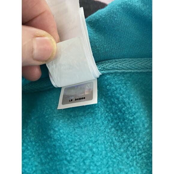 The North Face Sz M Teal LS Kangaroo Pocket Hoodie - Picture 7 of 10